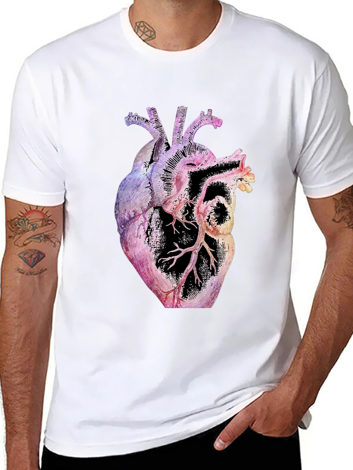Anatomical Heart Graphic Black T-Shirt
