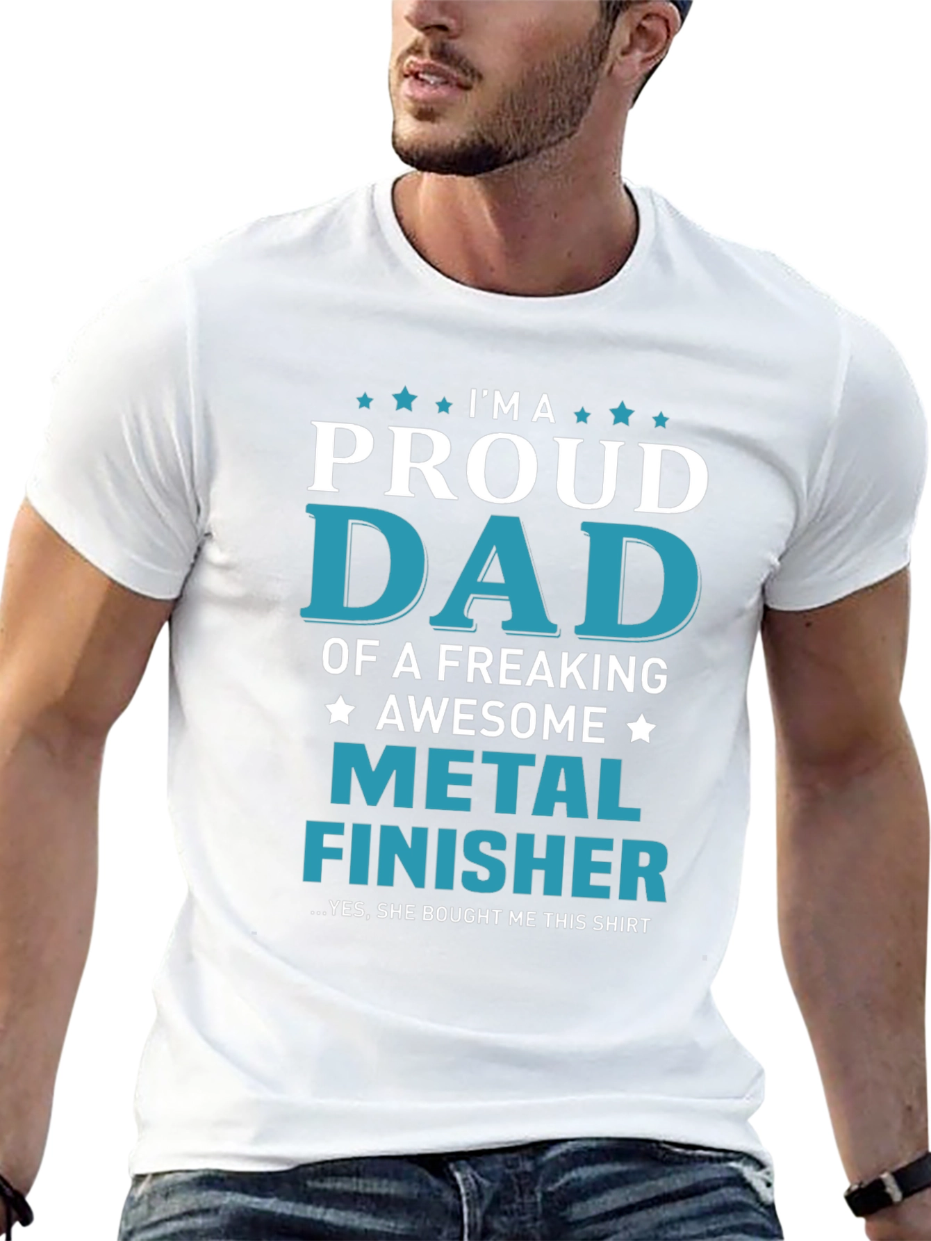 Proud Dad Metal Finisher Graphic T-Shirt