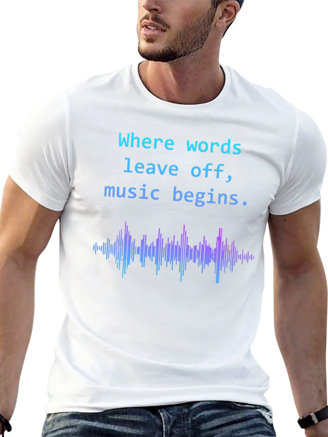 Music Begins Graphic Tee - Soft Black T-Shirt