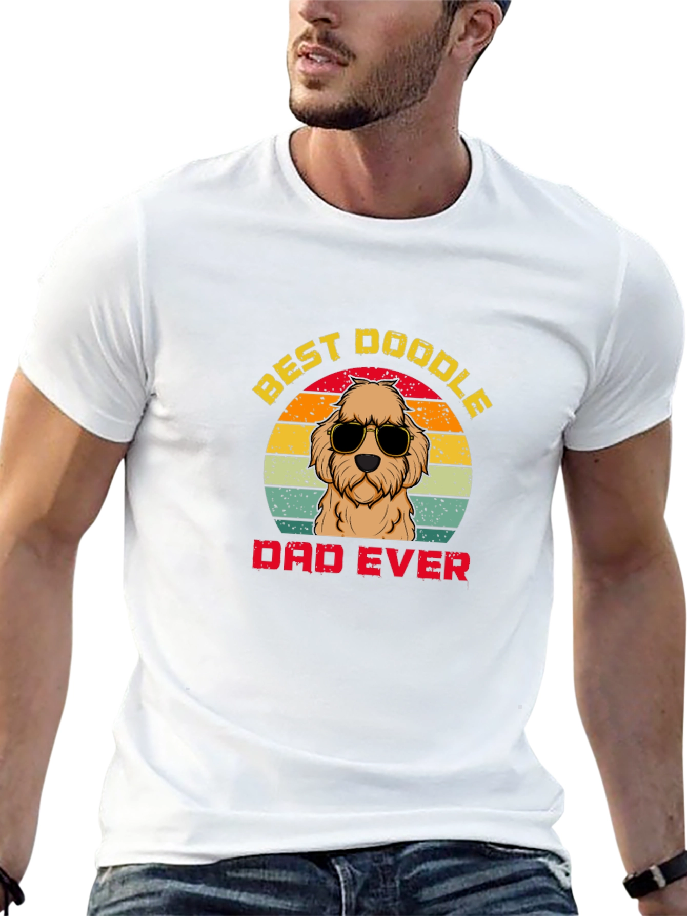 Best Doodle Dad Ever T-Shirt | Retro Dog Tee