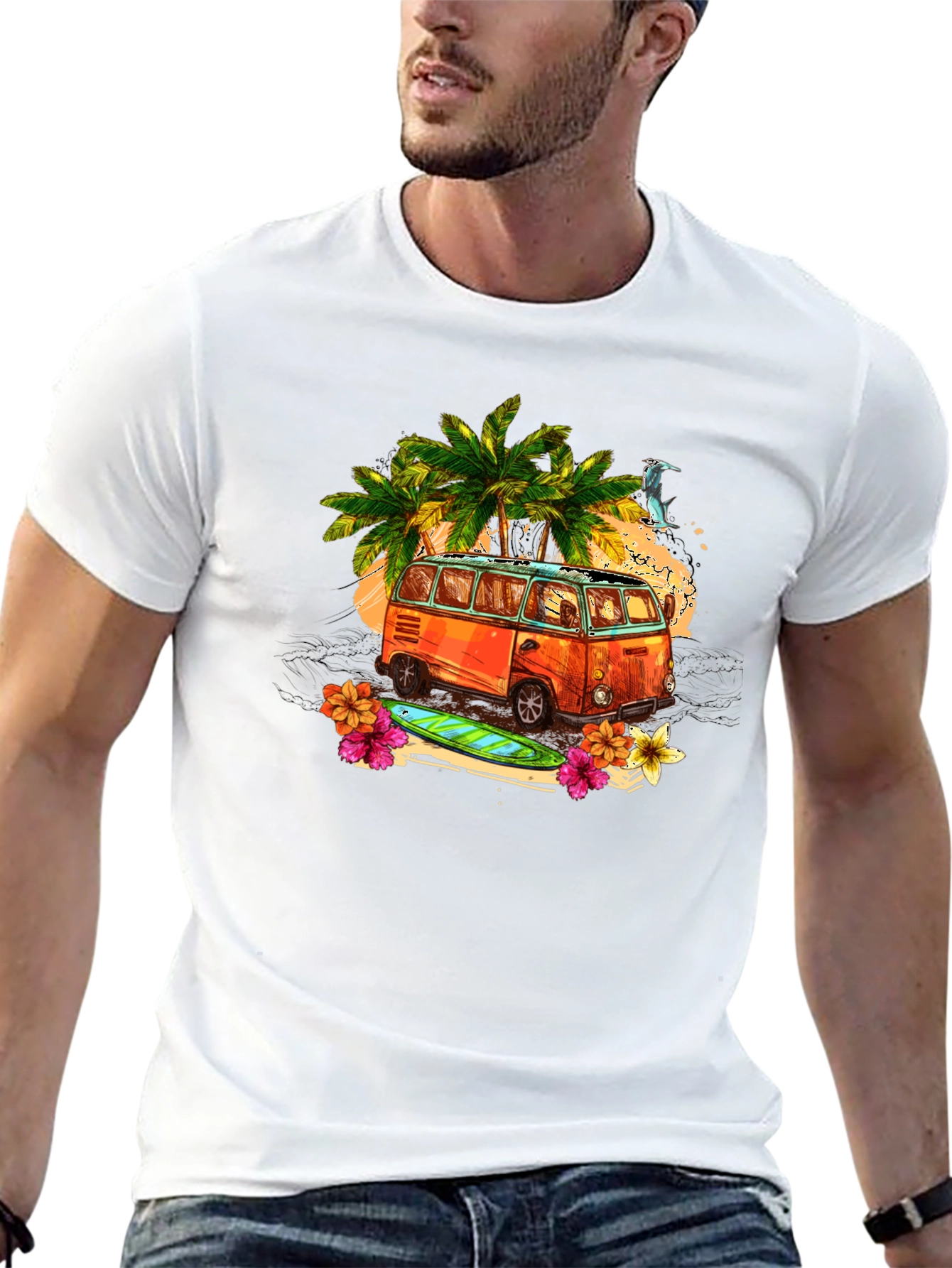 Retro Beach Van Graphic T-Shirt