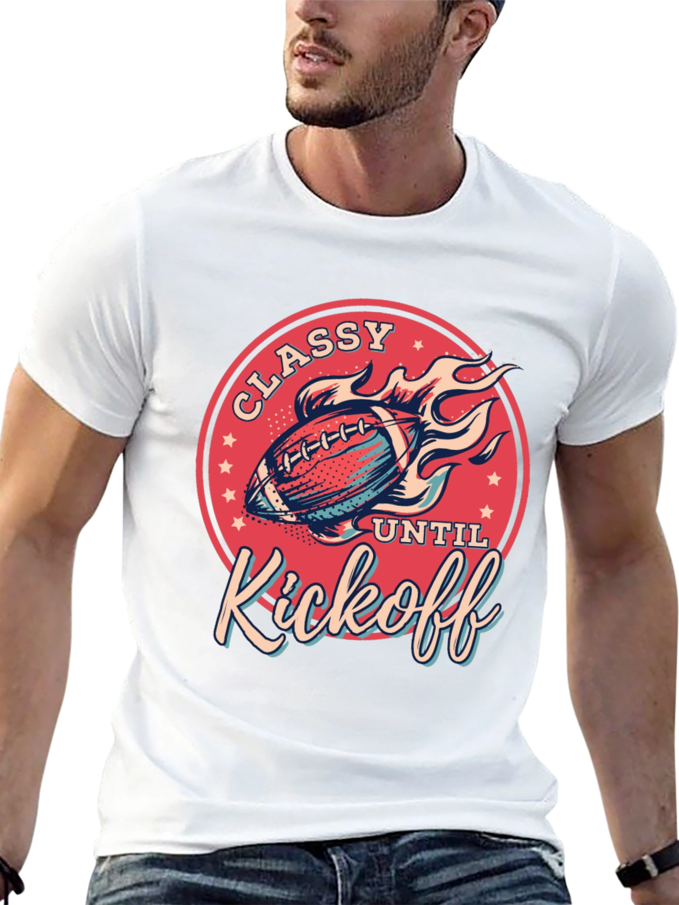 Classy Until Kickoff T-Shirt - Football Fan Tee