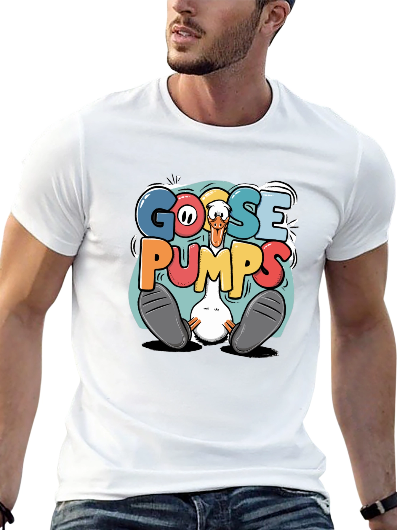 Goosebumps Graphic Tee - Funny Cartoon Goose T-Shirt