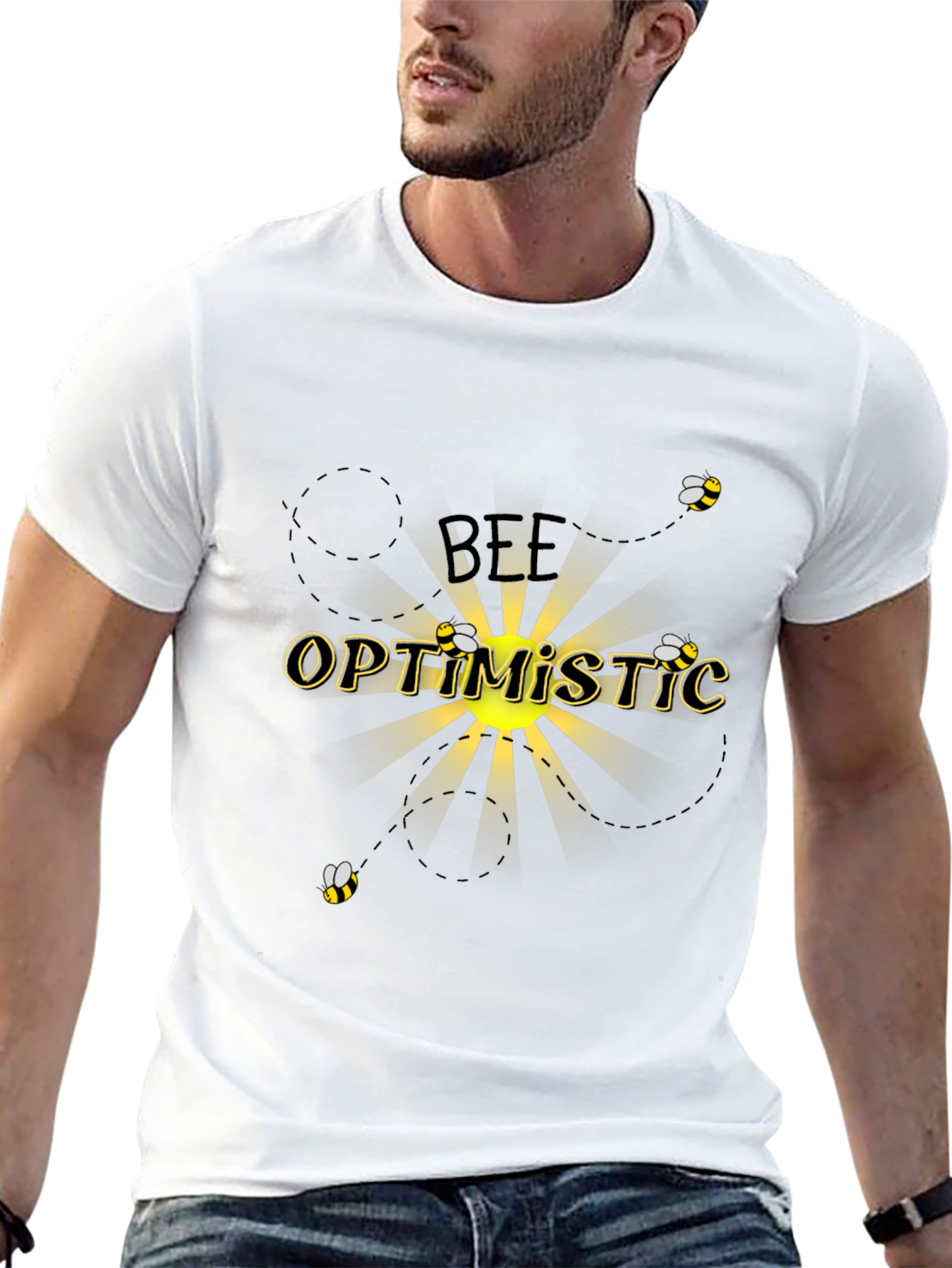 Bee Optimistic Black T-Shirt