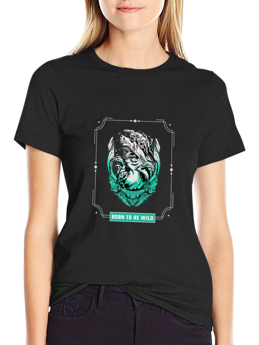 Born to be Wild Graphic Print Black T-Shirt