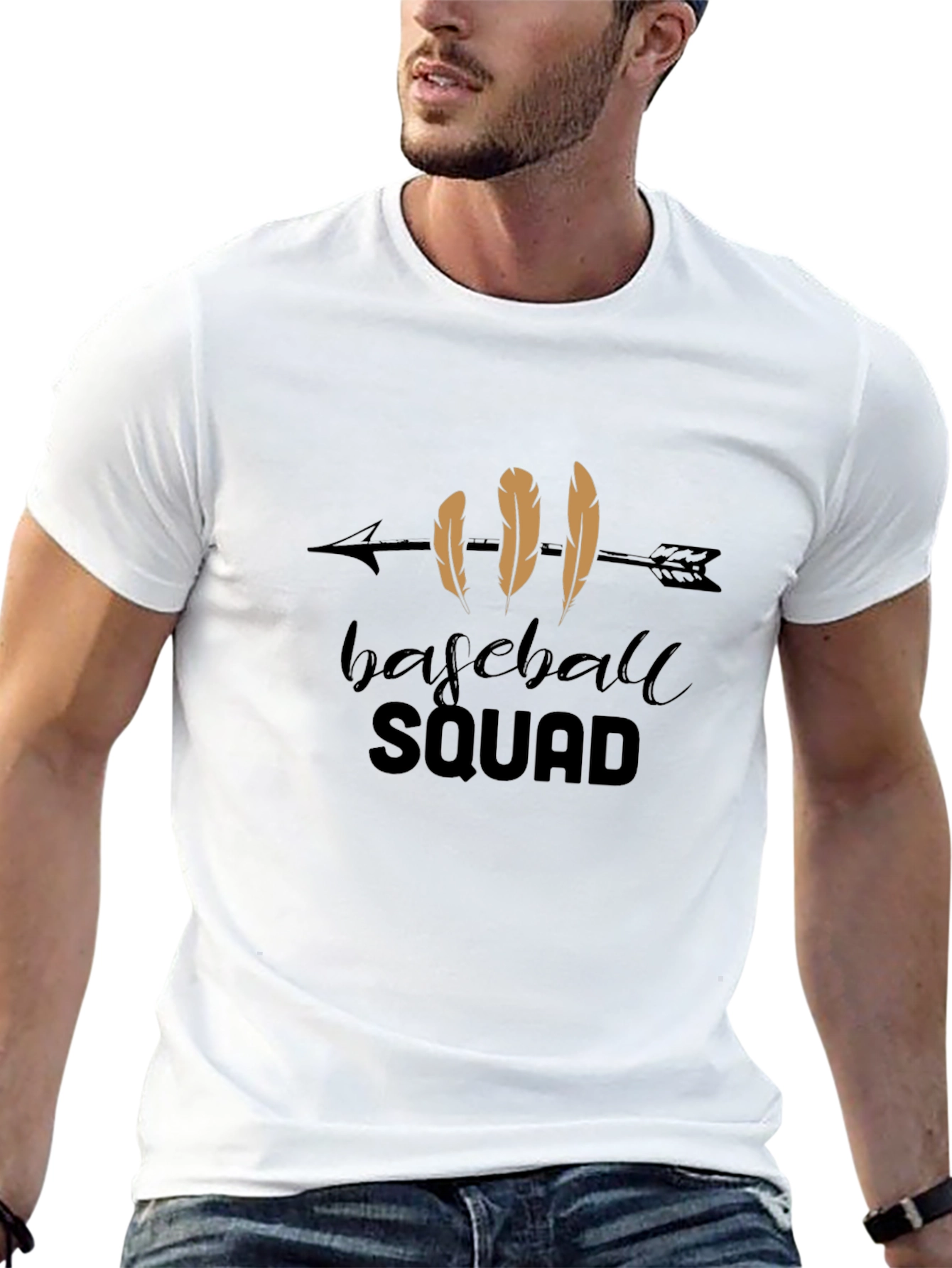 Baseball Squad Graphic Tee - Casual Black T-Shirt