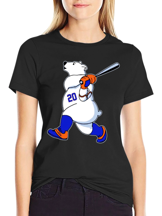 Baseball Polar Bear Graphic Tee