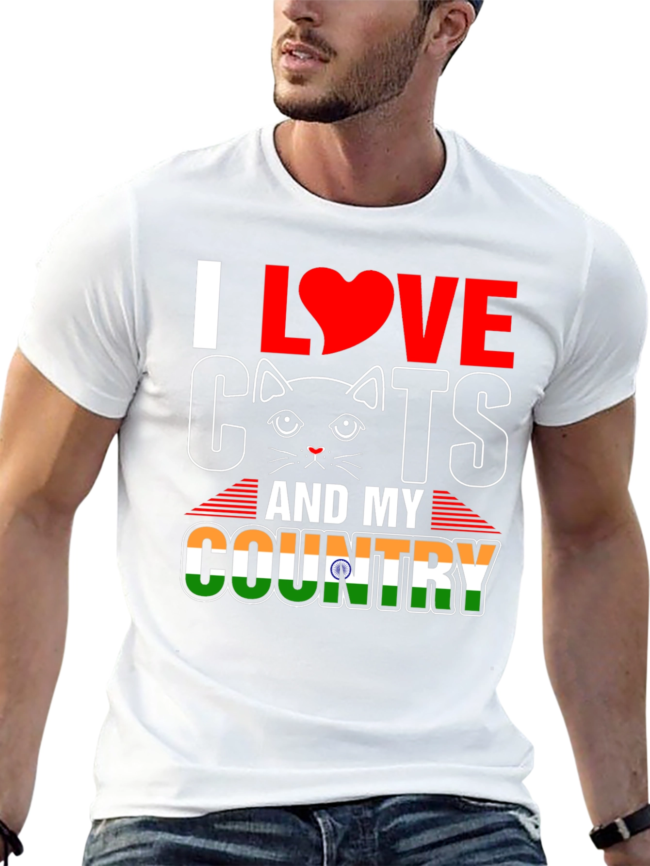 I Love Cats and My Country India T-Shirt