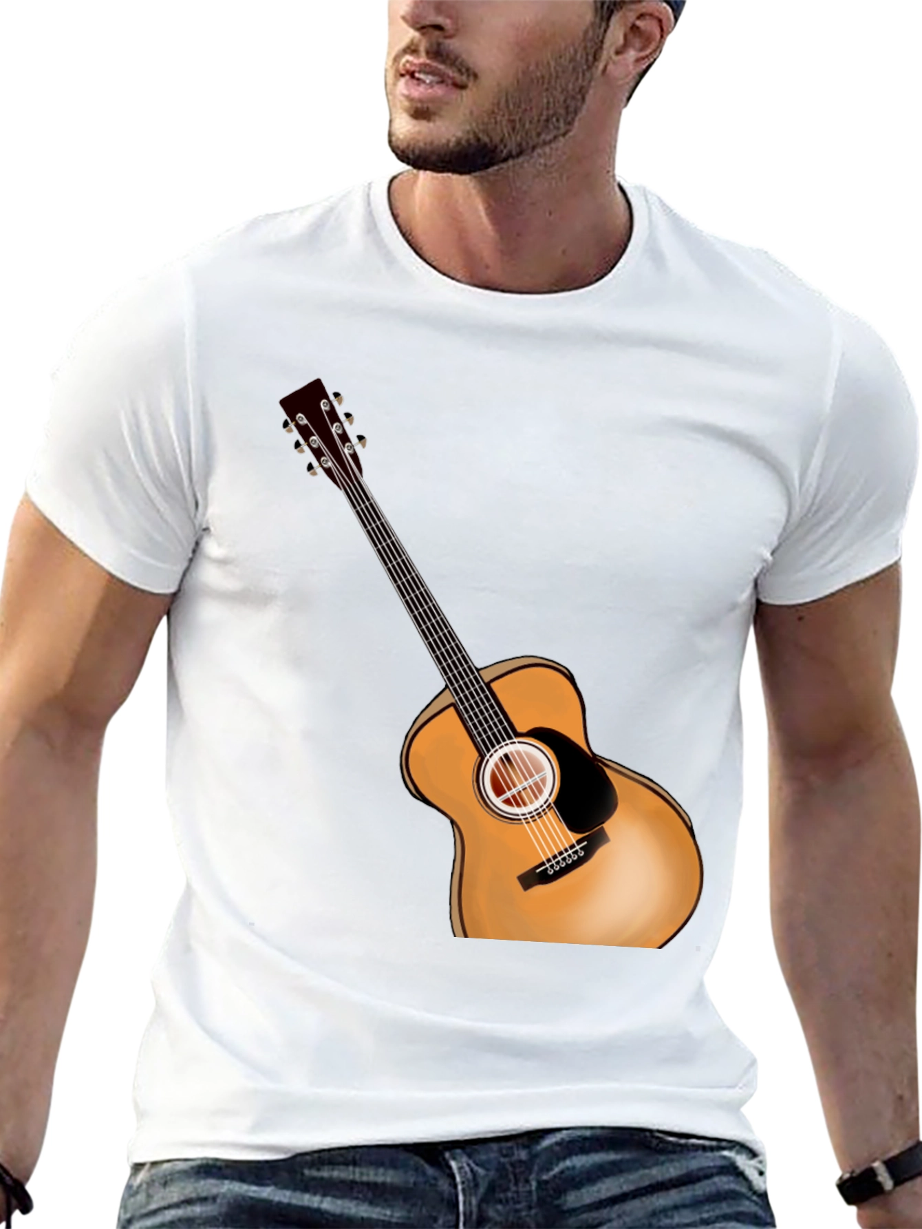 Acoustic Guitar Graphic Tee - Music Lover Shirt
