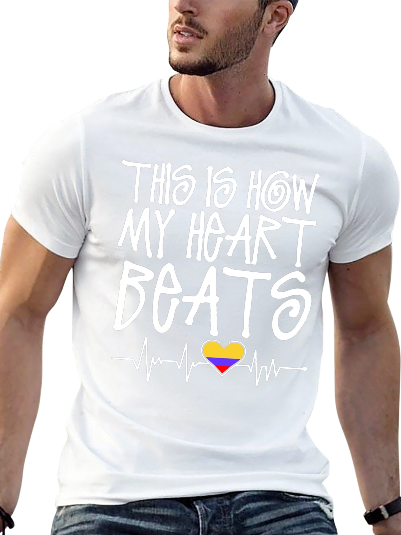 Heartbeat Colombia Flag T-Shirt