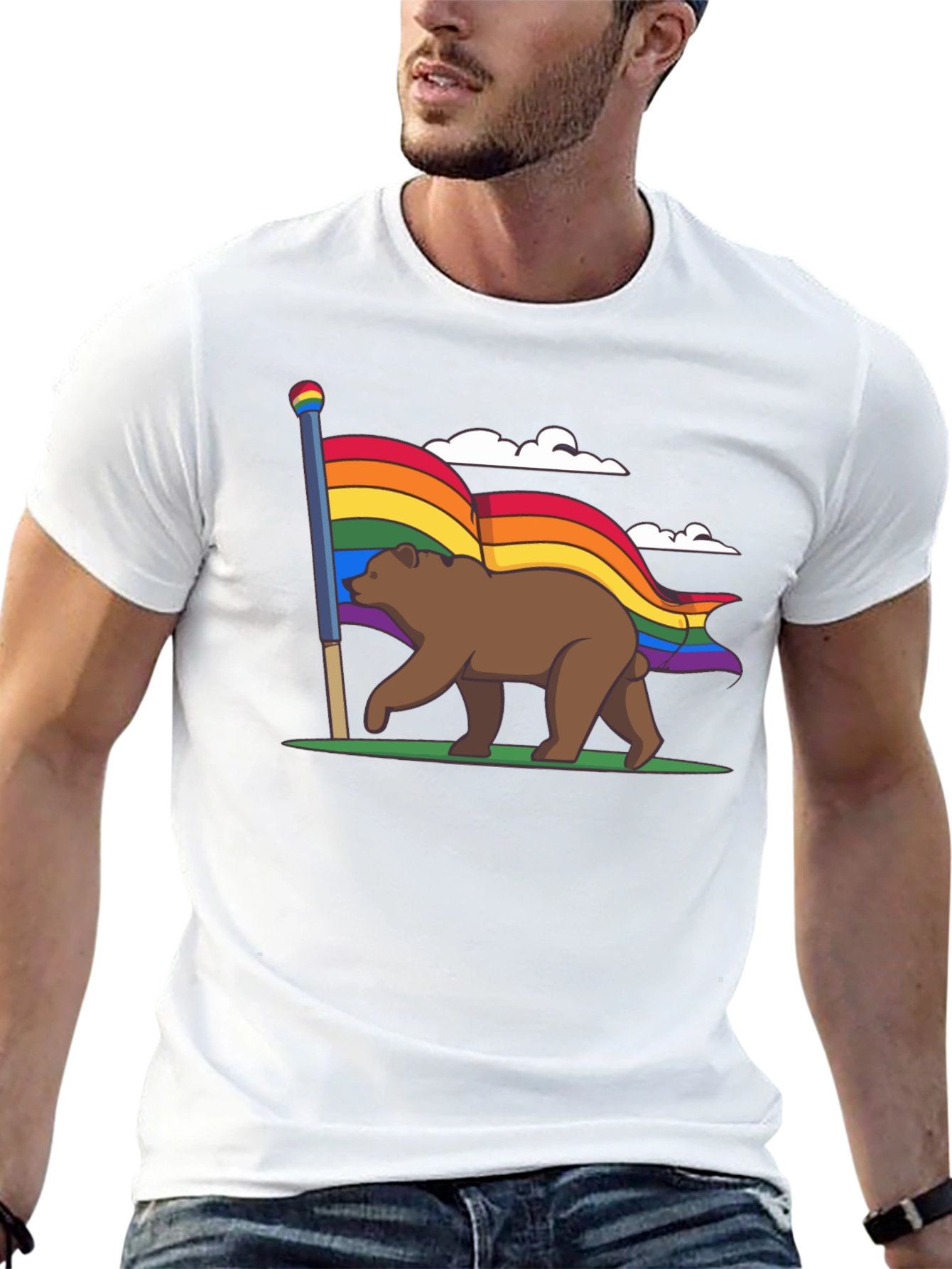 Pride Bear Graphic Tee - LGBTQ+ Support