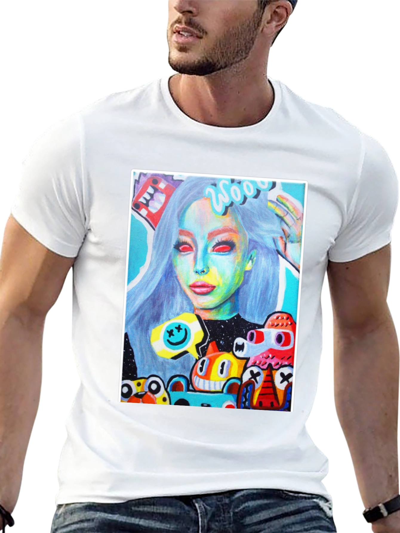 Artistic Graphic Tee - Unique Pop Art Design