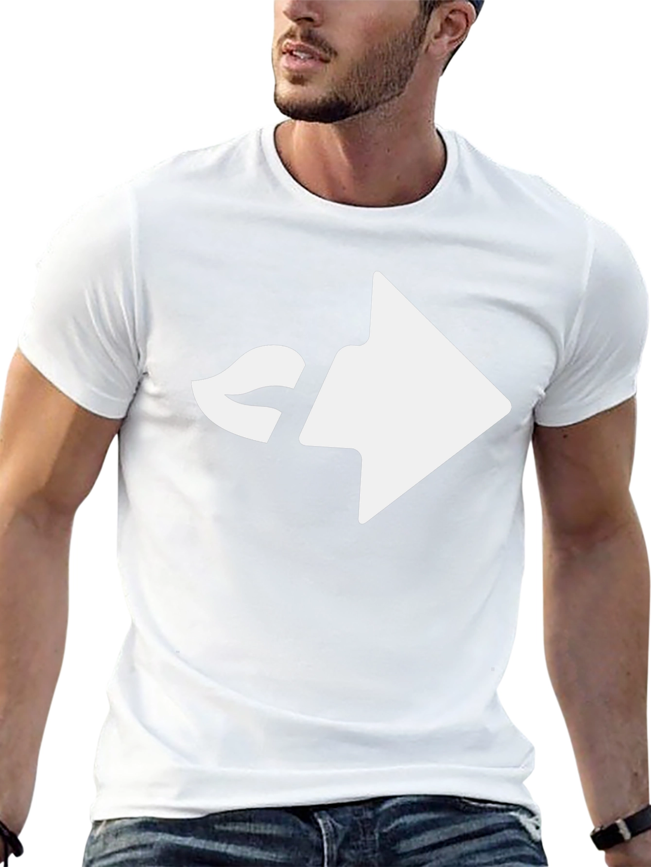 Modern Black T-Shirt with Playful Kiss Arrow Design