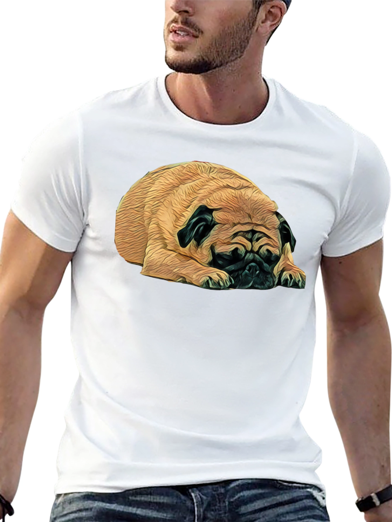 Pug Life Tee - Relaxed Dog Graphic Black T-Shirt