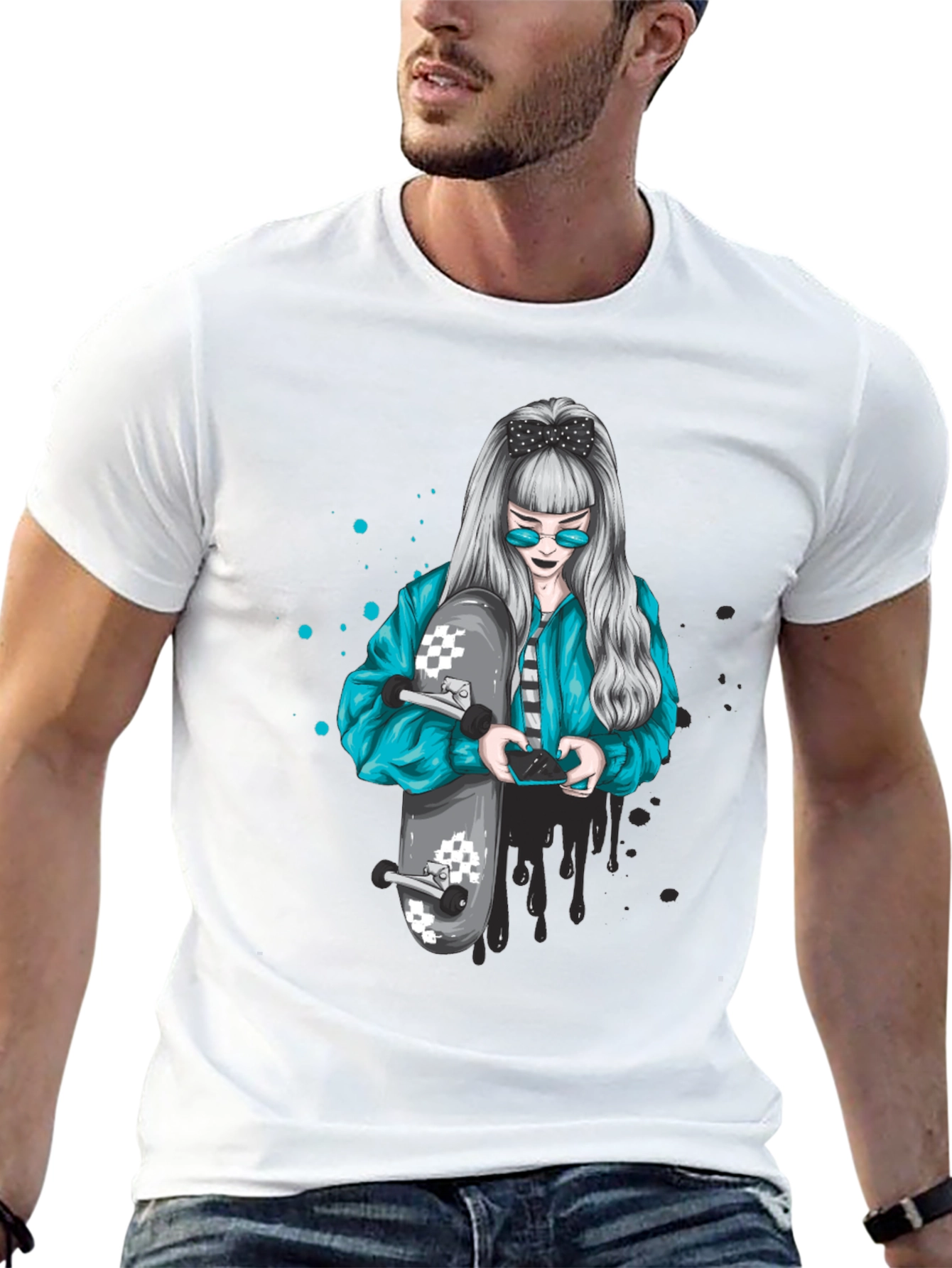 Skater Girl Graphic Tee - Cool Urban Style