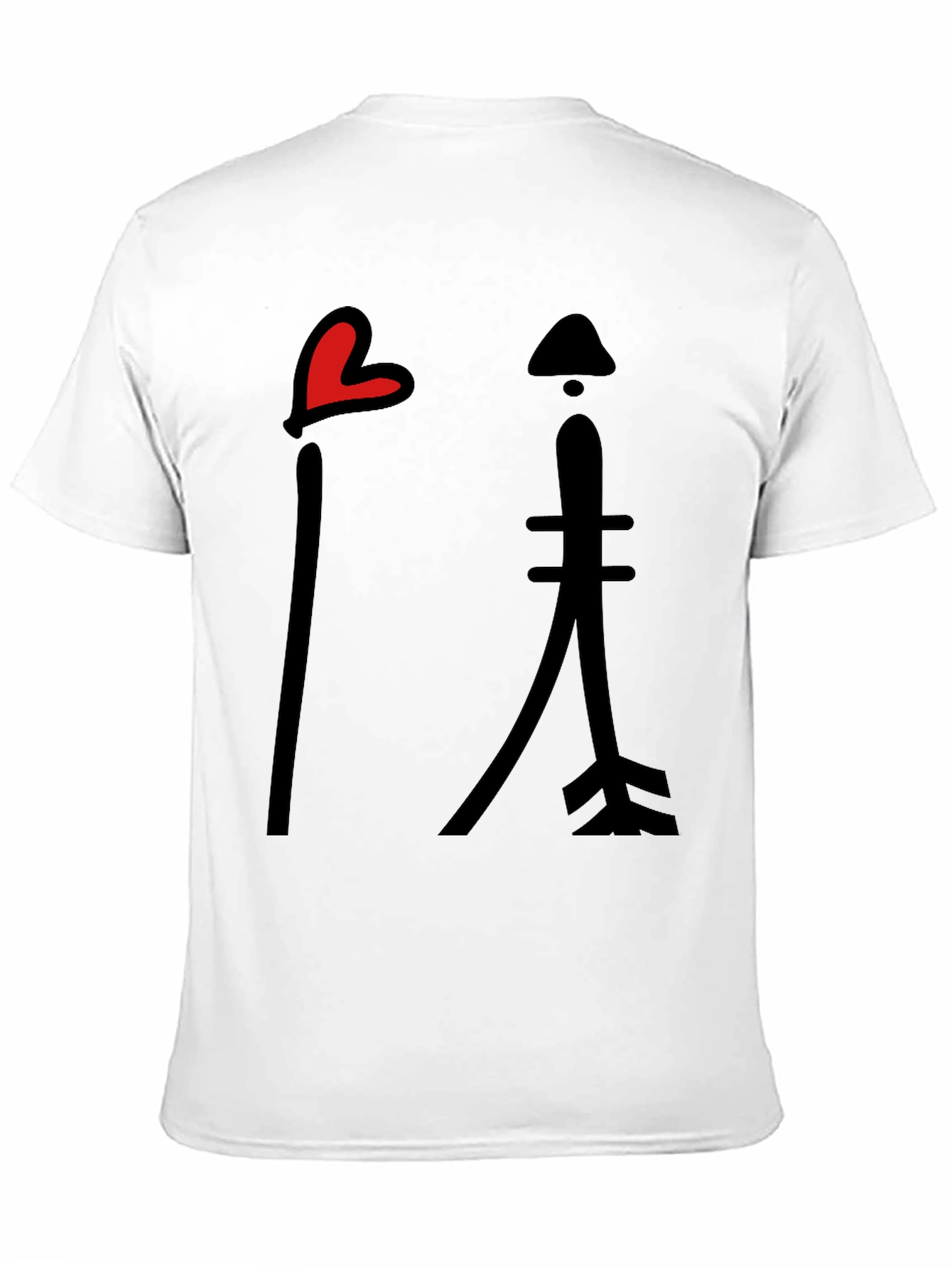 Heart & Arrow Graphic Tee - Casual Black T-Shirt