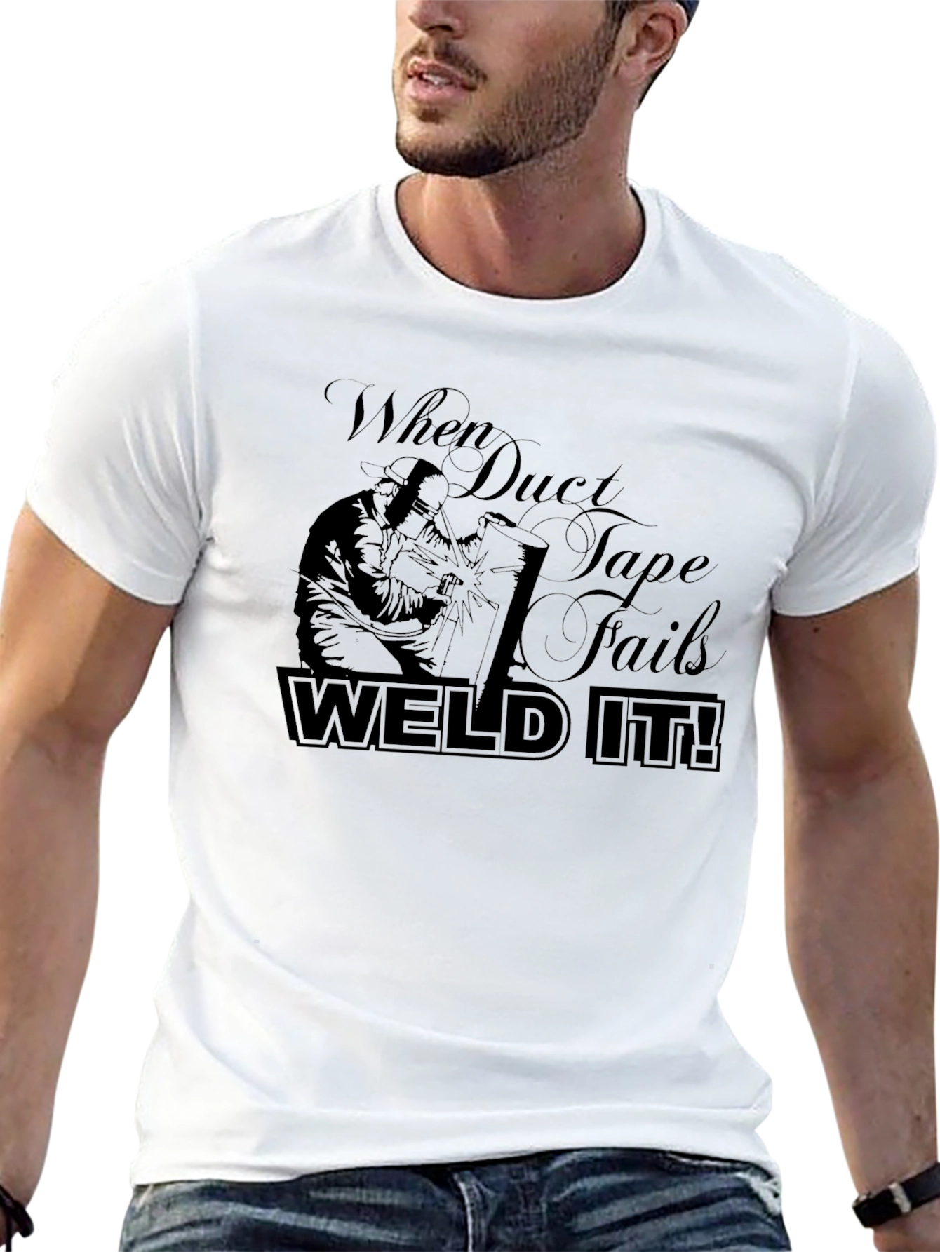 Weld It! Black Graphic T-Shirt - Duct Tape Fails