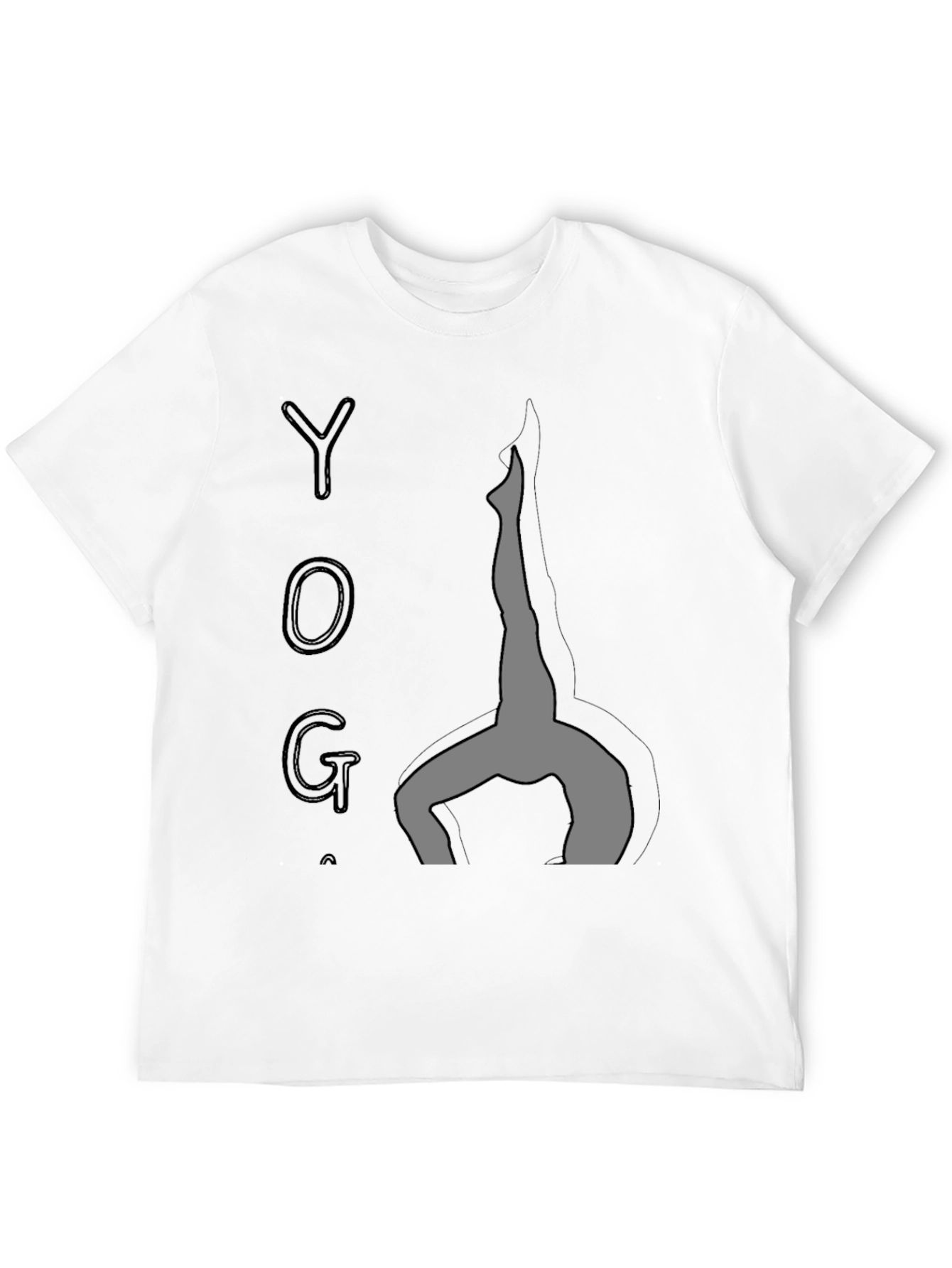 Yoga Pose Graphic Tee - Black Cotton Comfort