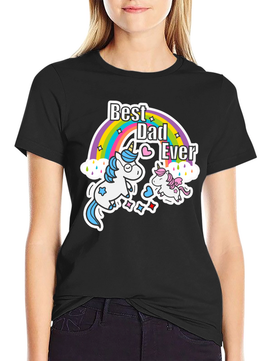 Best Dad Ever Unicorn Rainbow T-Shirt