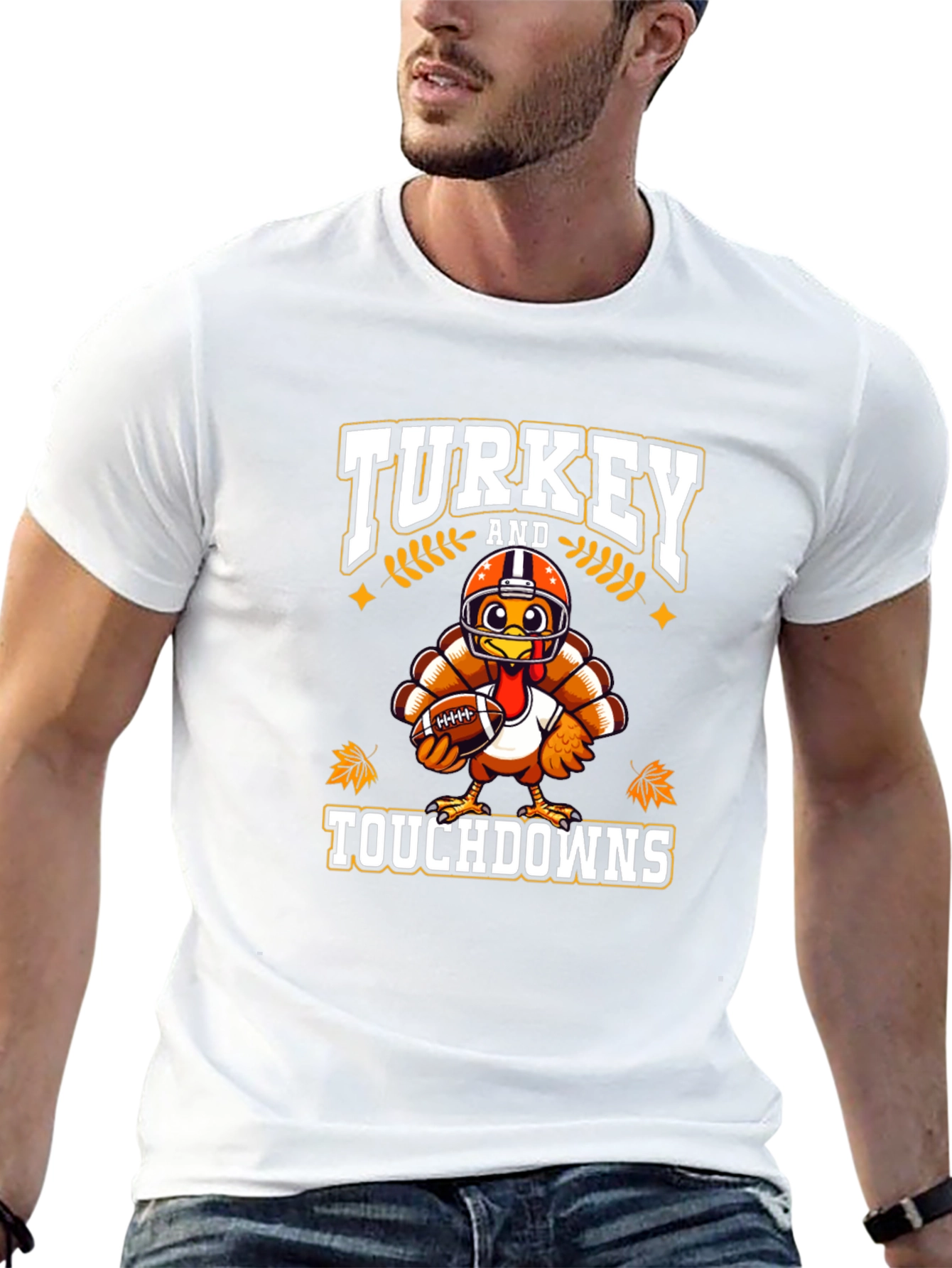 Turkey Touchdowns T-Shirt - Thanksgiving Football Tee