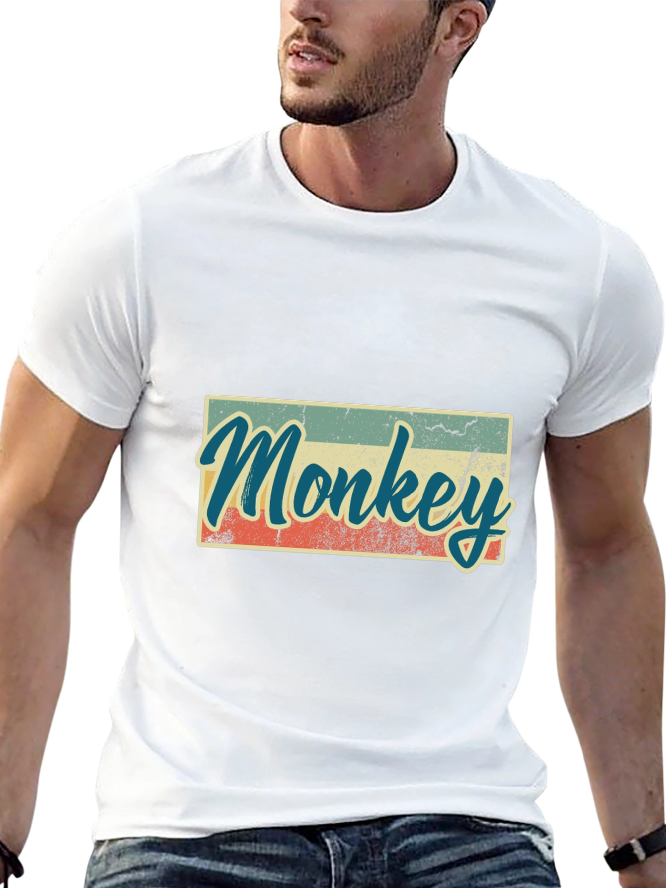 Retro Monkey Graphic T-Shirt - Casual Tee