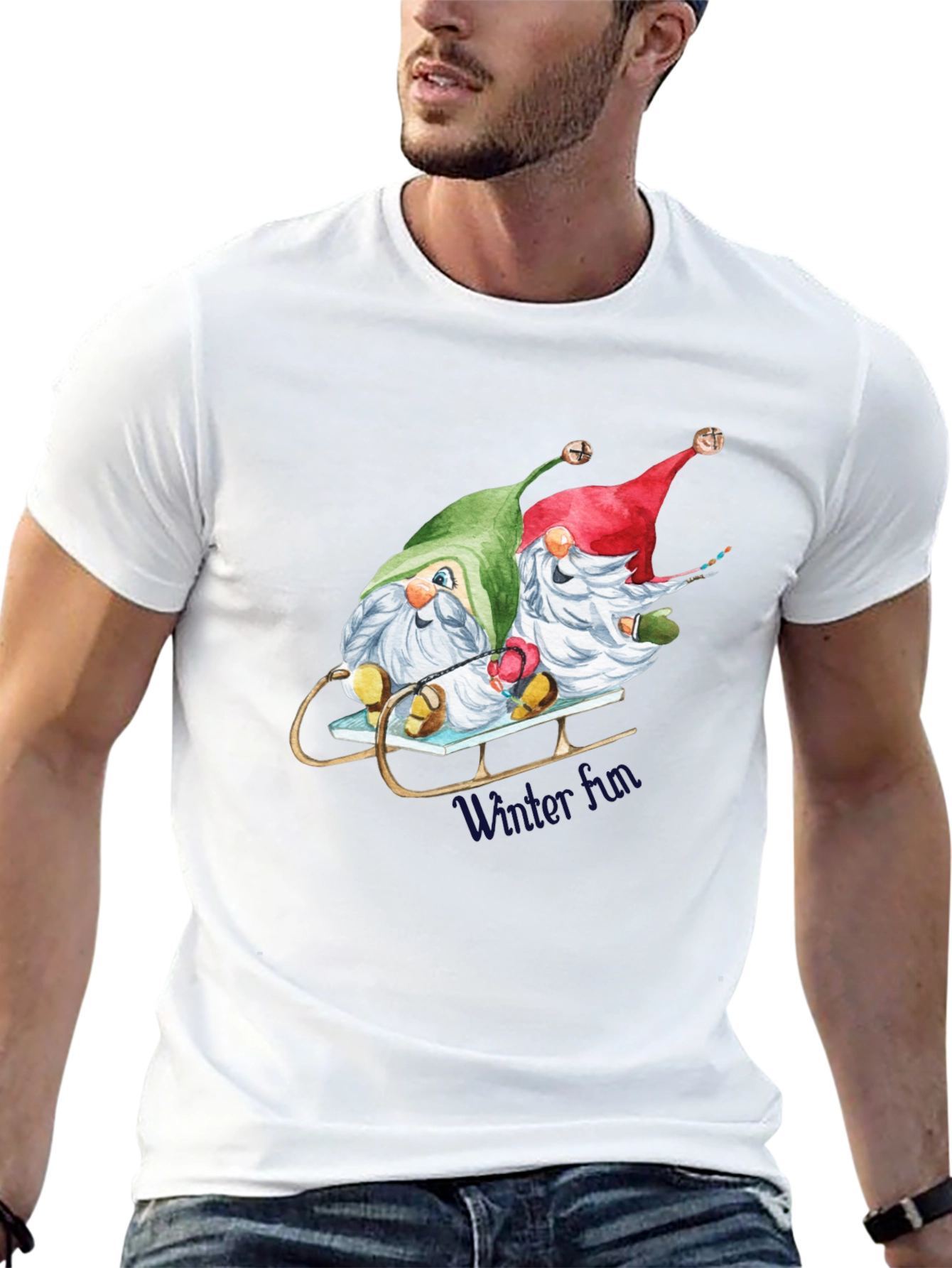 Holiday Gnome Sled T-Shirt