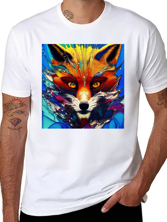 Artistic Fox Graphic T-Shirt - Vivid Colors