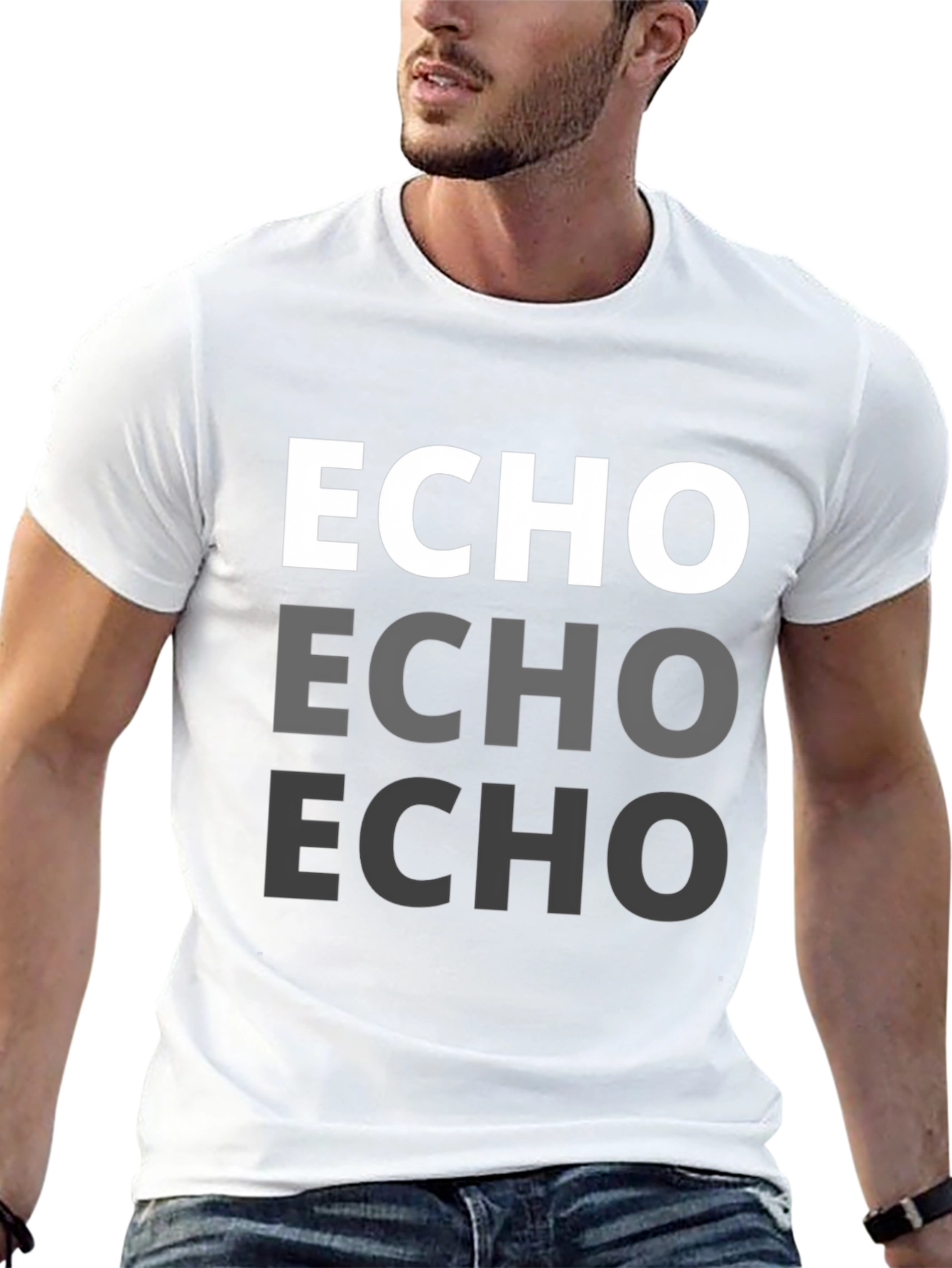 Echo Graphic Tee - Stylish Repeat Design