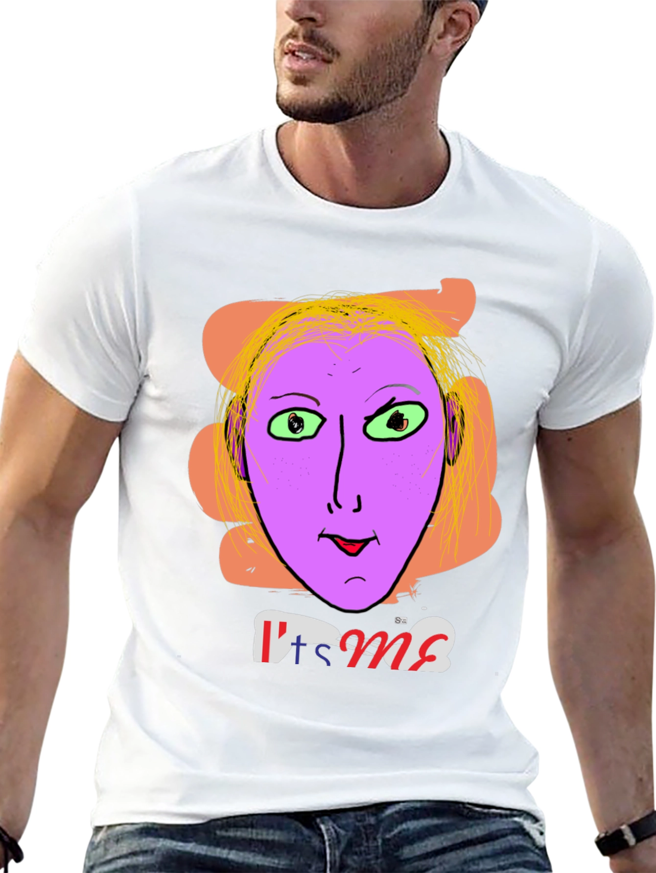 Unique Graphic Tee - Its Me Funny Purple Face
