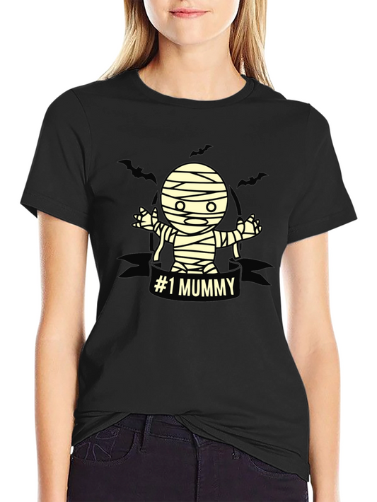 #1 Mummy Halloween T-Shirt - Black Graphic Tee