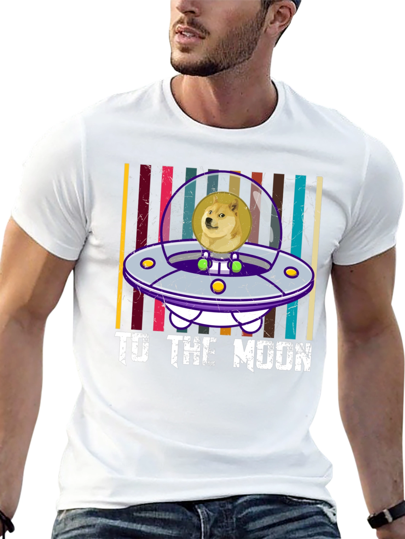 Doge To The Moon UFO Graphic Tee