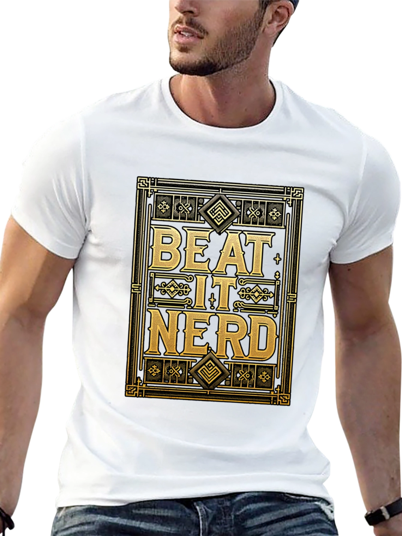 Beat It Nerd Graphic Tee - Bold Statement T-Shirt