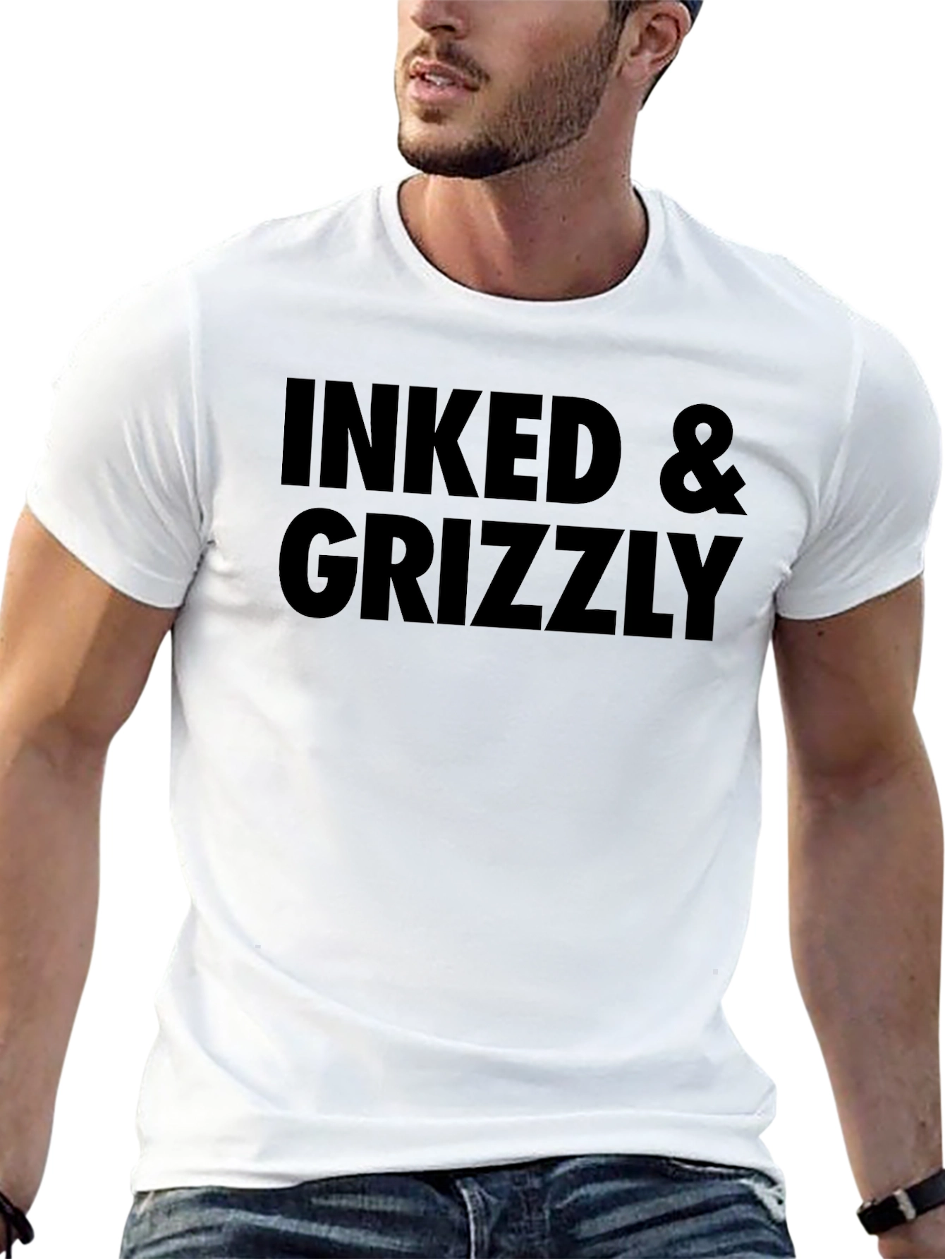 Inked & Grizzly Black Graphic Tee