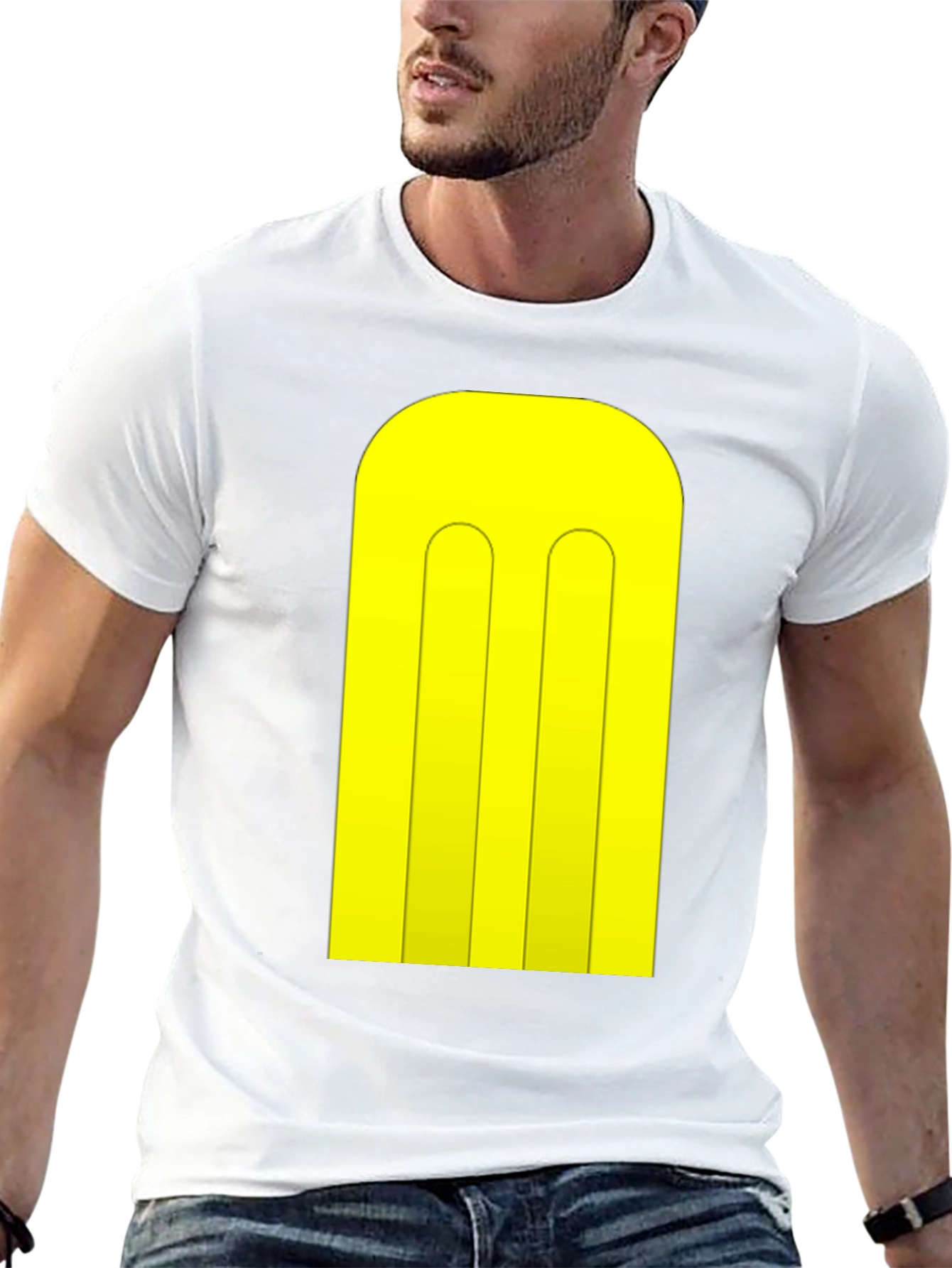Modernist Yellow Shape Black T-Shirt