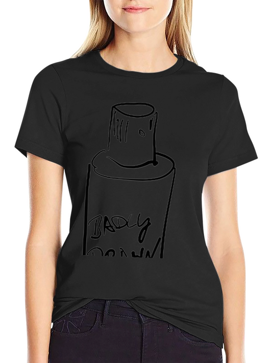 Badly Drawn Spray Paint Can Black T-Shirt