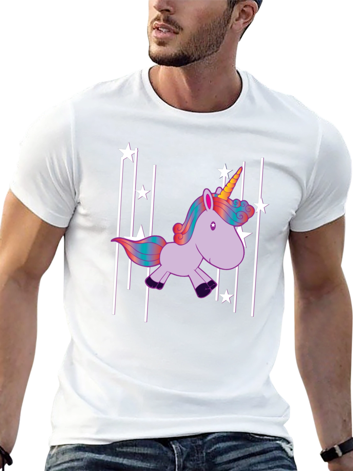Unicorn Stars Black T-Shirt