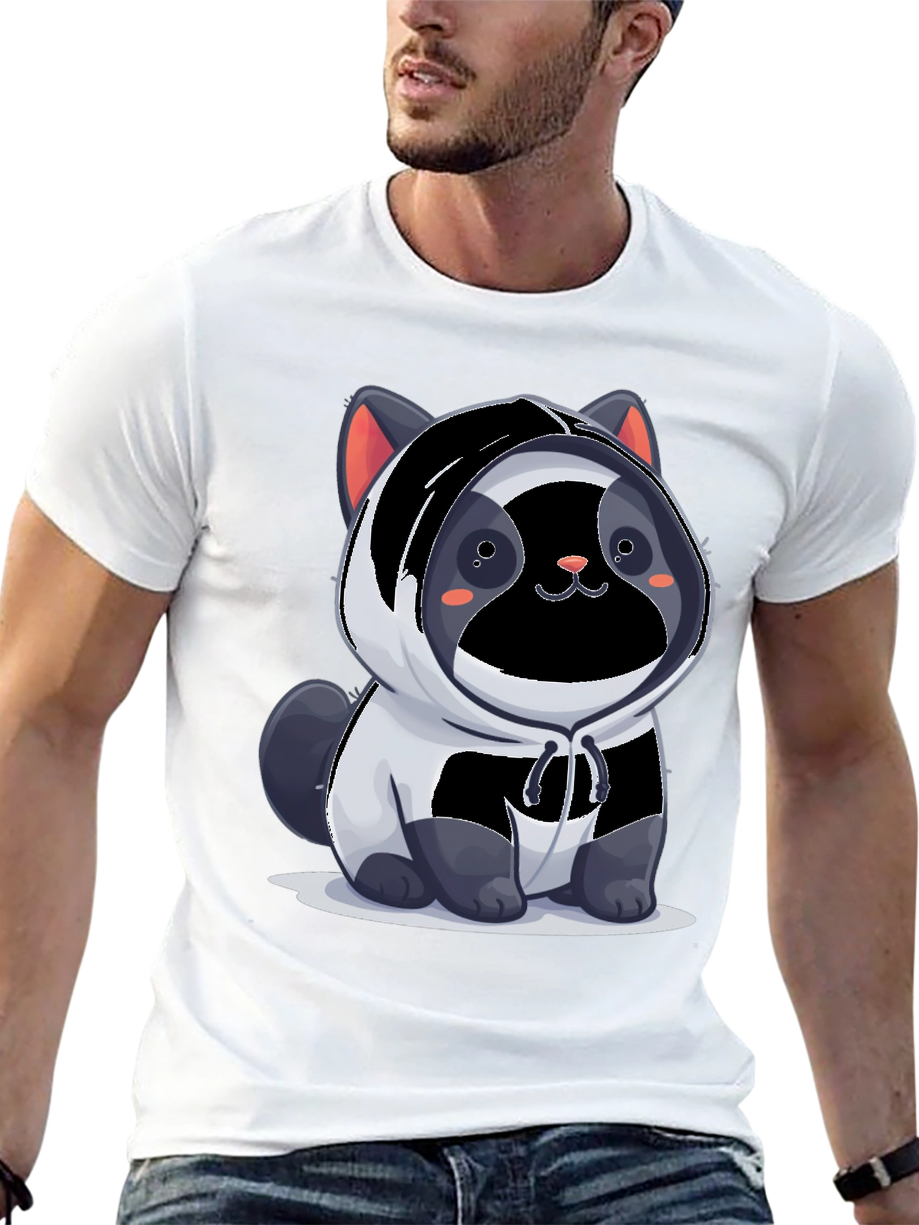 Cute Panda Cat Hoodie T-Shirt