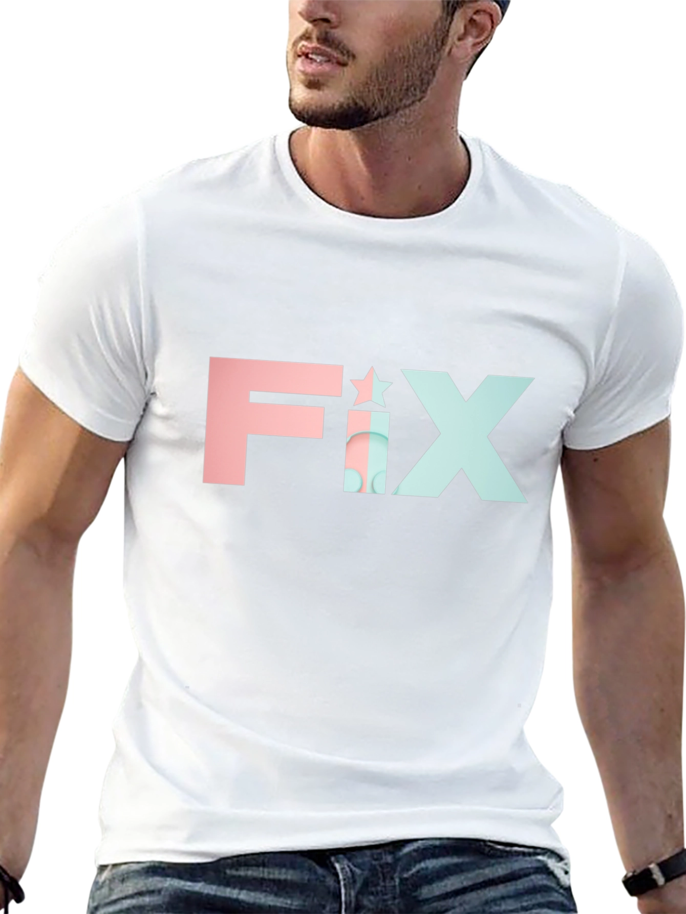 FIX Star Graphic Tee - Modern Black T-Shirt