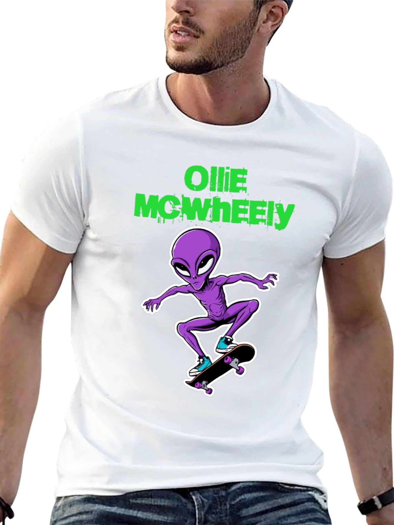 Alien Skateboarder Graphic Tee - Cool & Unique T-Shirt