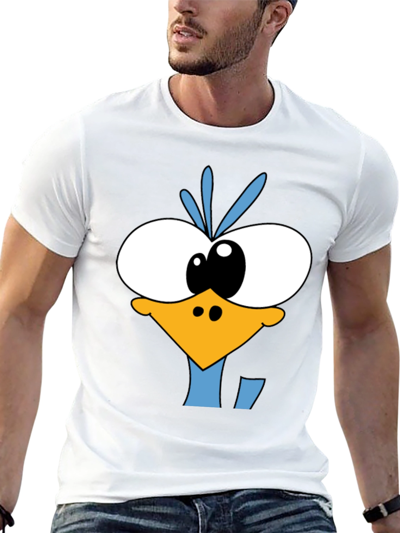 Road Runner Cartoon Graphic Black T-Shirt