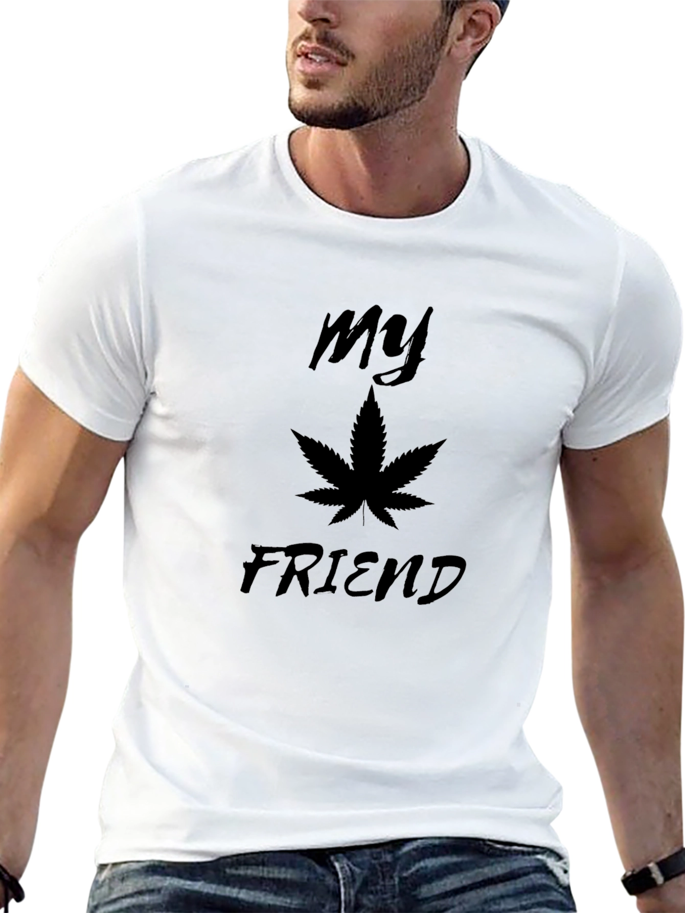 My Bud T-Shirt - Black Weed Leaf Graphic Tee