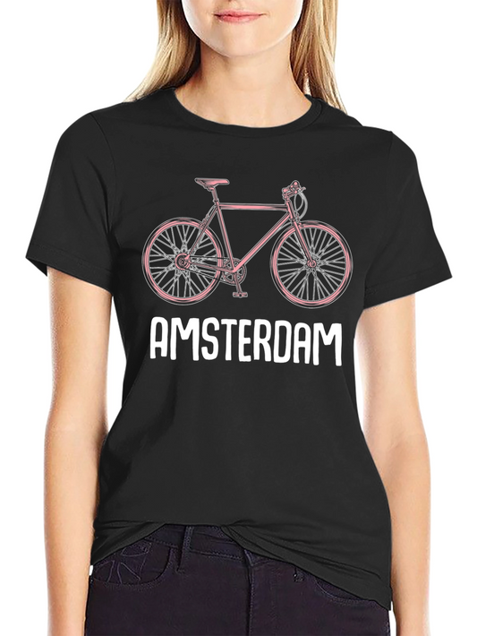 Amsterdam Bicycle T-Shirt - Black Tee