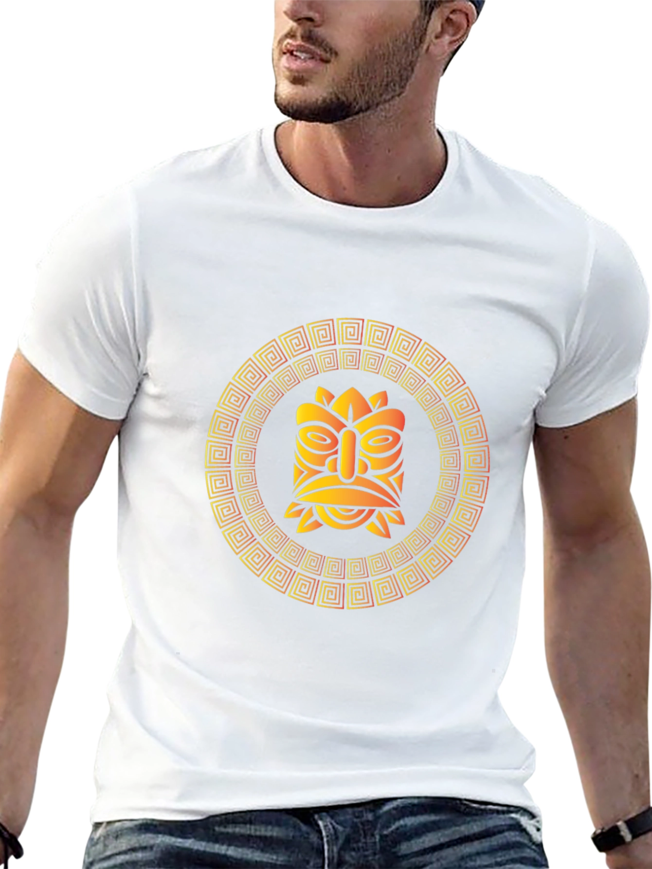 Tribal Tiki Mask Graphic T-Shirt