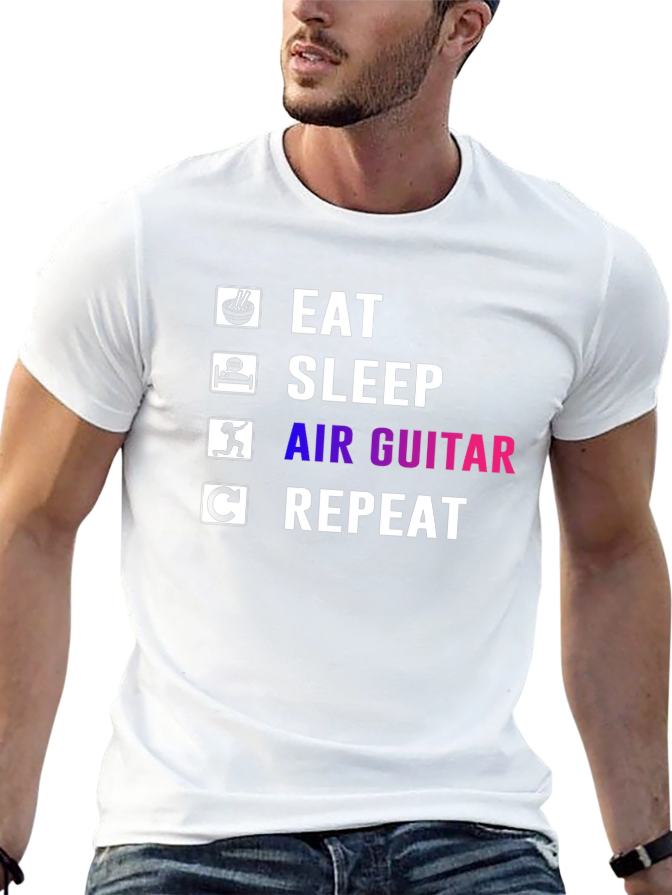 Eat Sleep Air Guitar Repeat T-Shirt