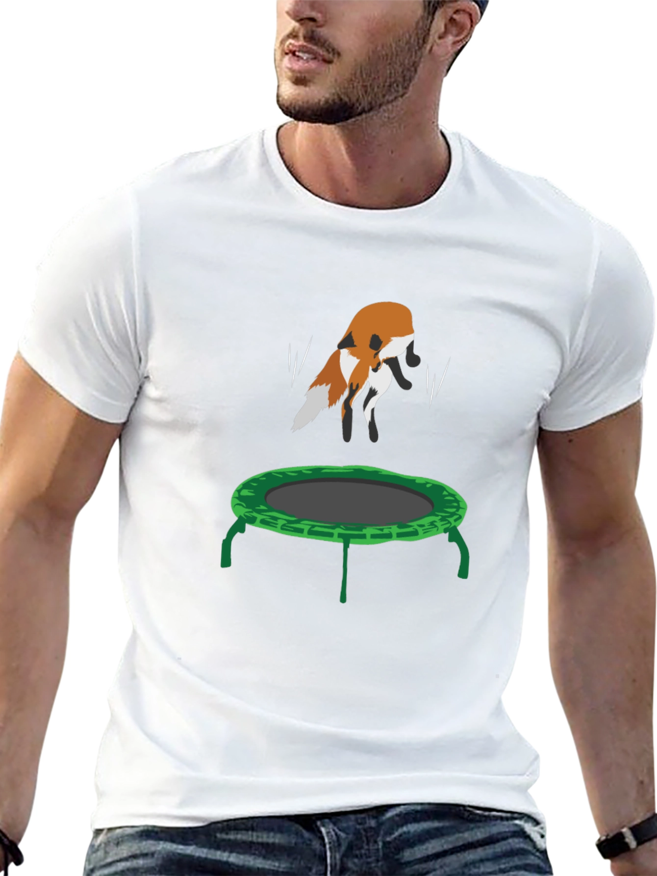 Fox Trampoline Graphic Tee - Fun Animal Design!