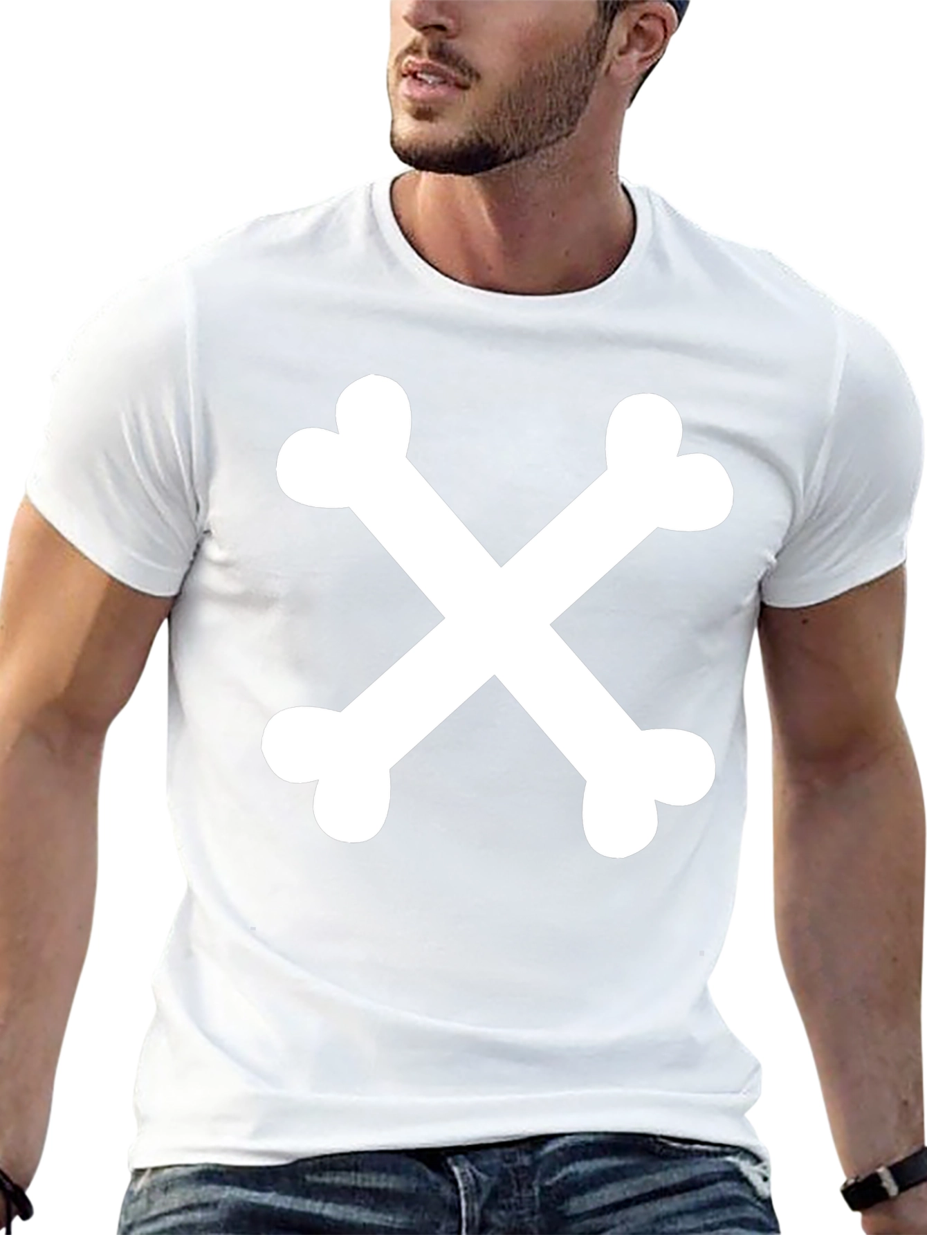 Bone Cross Graphic T-Shirt - Black