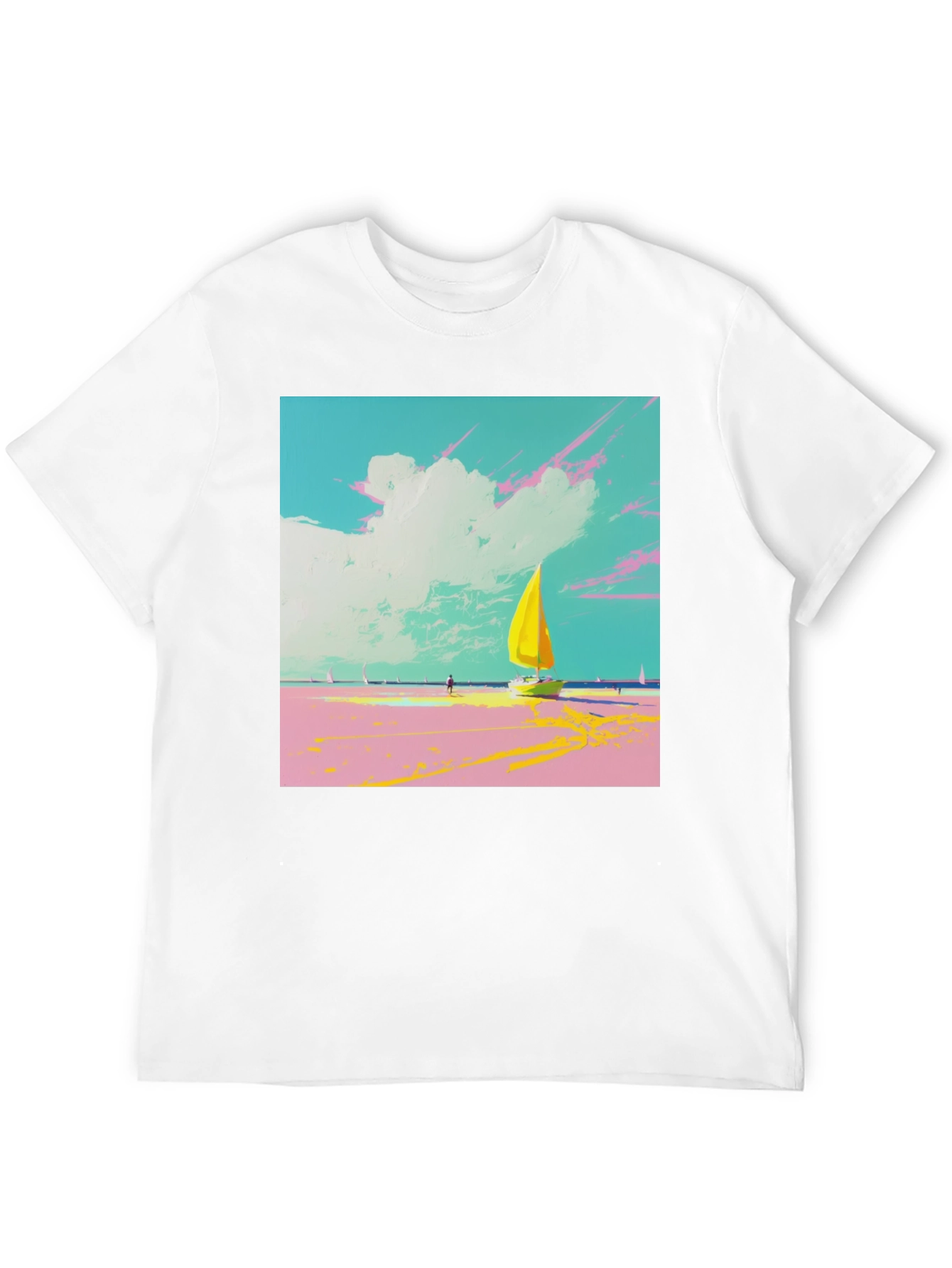 Sailboat Beach T-Shirt: Vibrant Graphic Tee