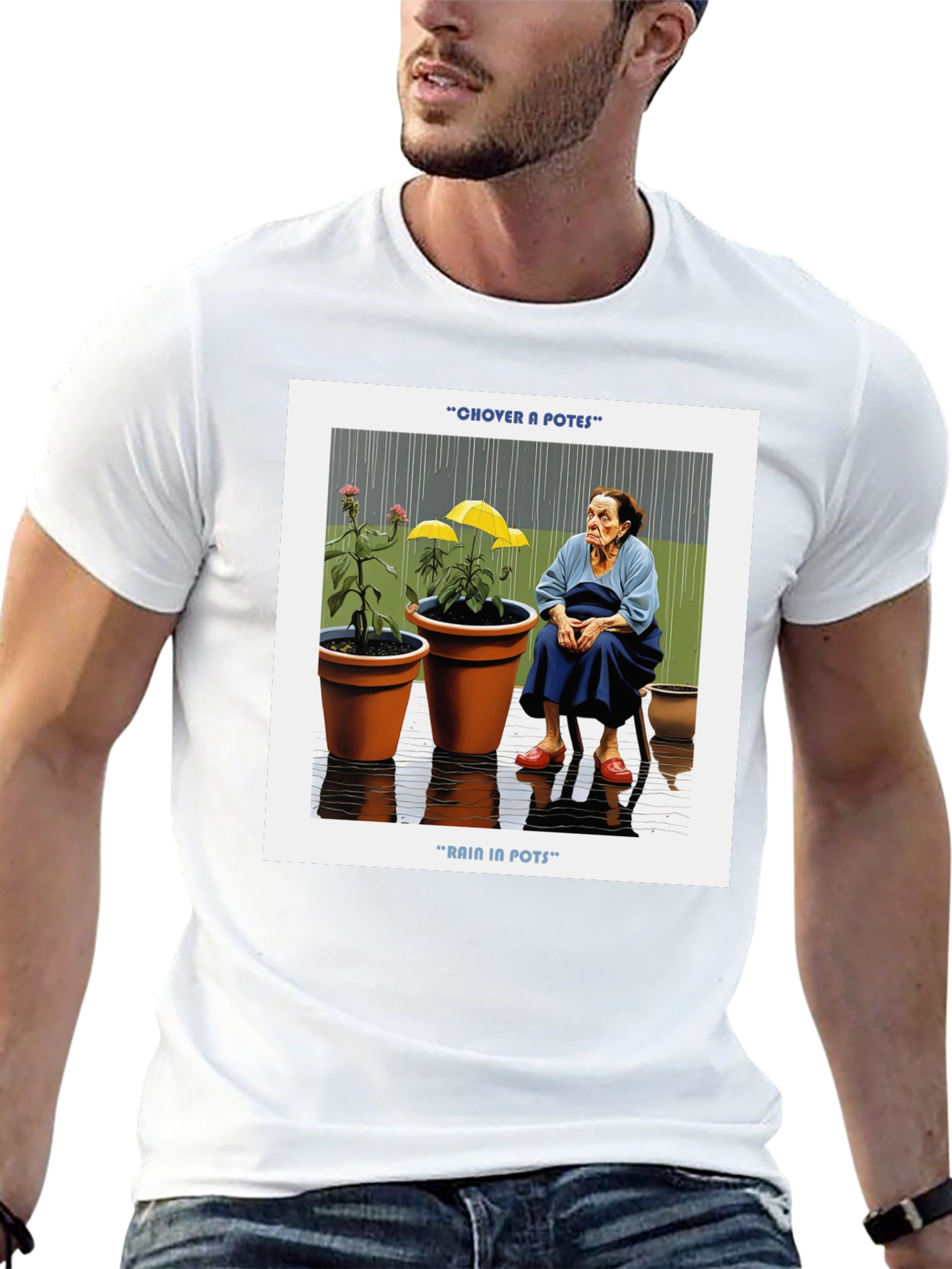 Rain in Pots Graphic T-Shirt