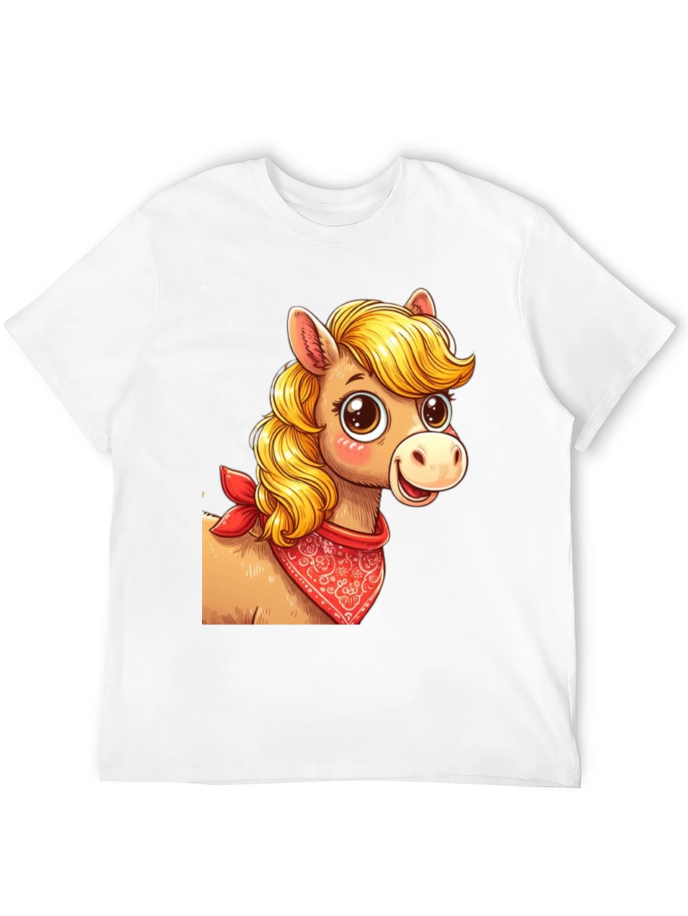 Cartoon Horse Bandana Graphic T-Shirt