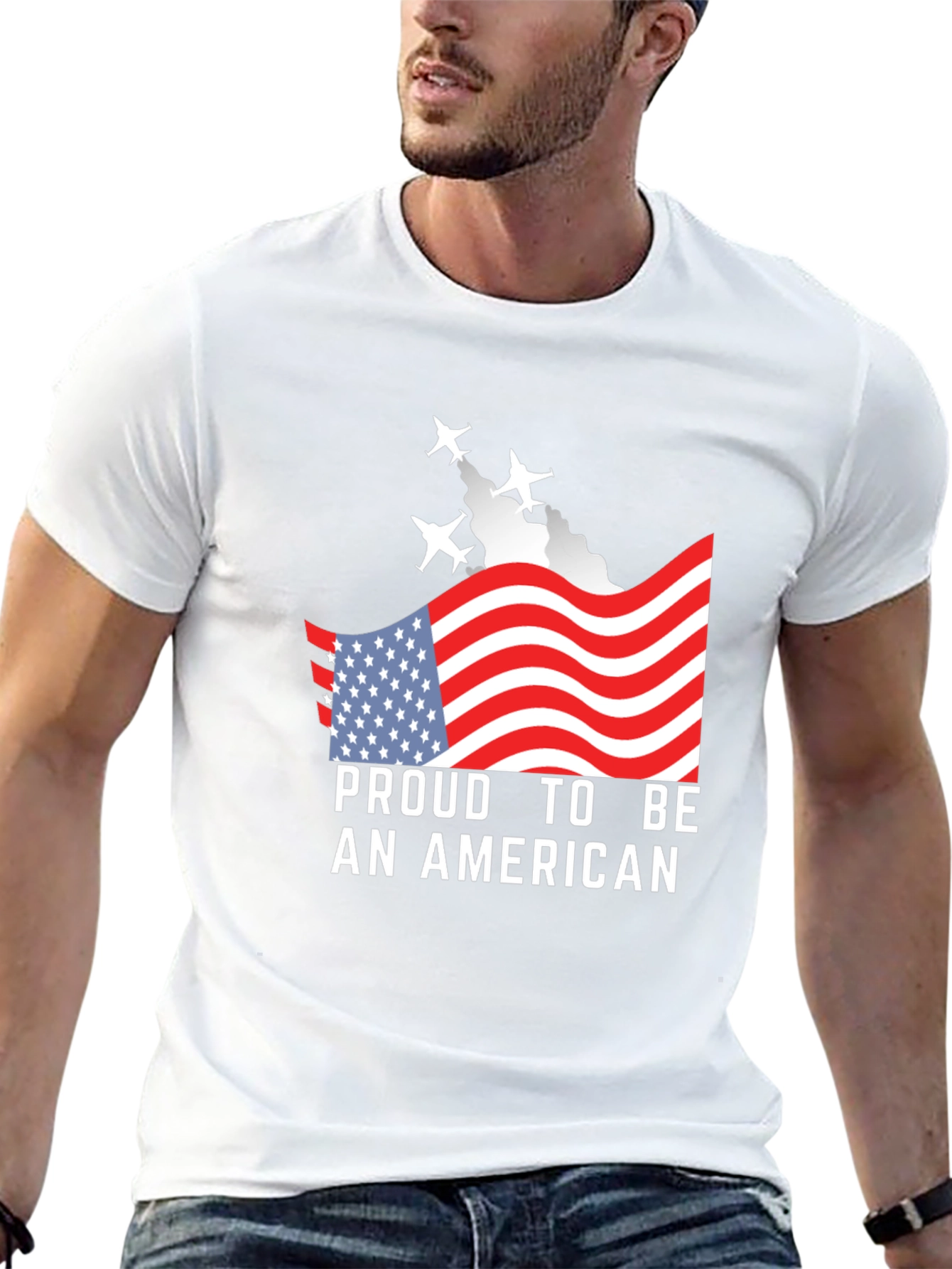 Proud American T-Shirt - Patriotic USA Flag Tee